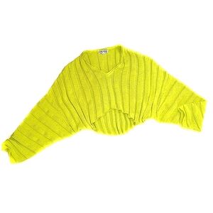 Lime Green Cropped Ribbed Sweater